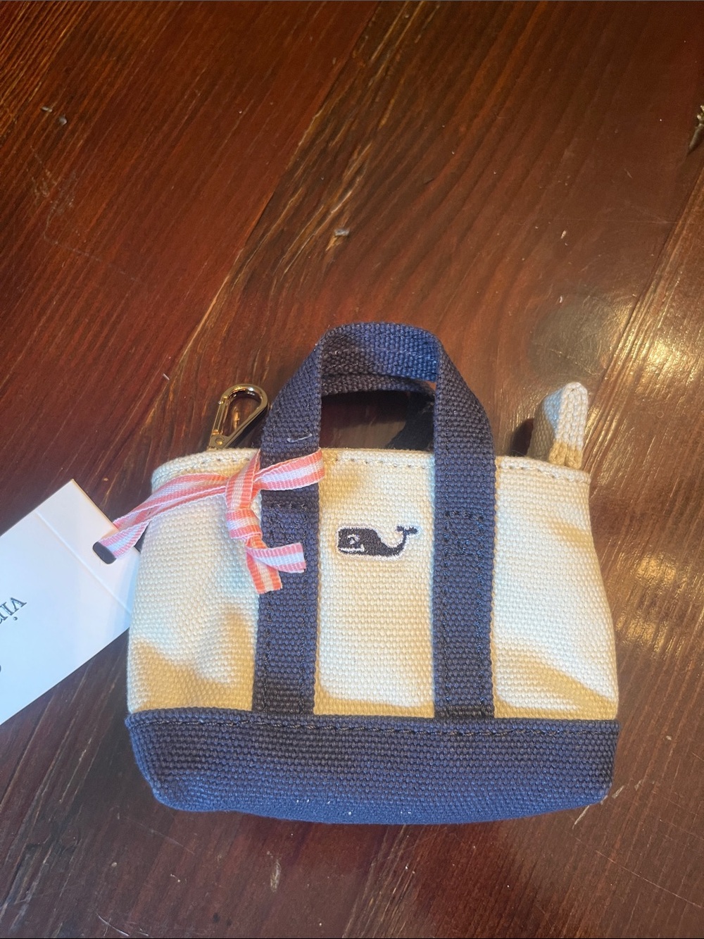 Vineyard Vines Cream Mini Tote bag charm